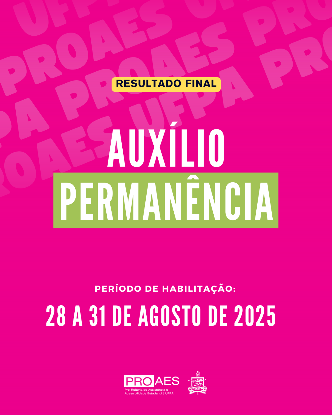 RESULTADO FINAL DAS INSCRIÇÕES NO EDITAL DO AUXÍLIO PERMANÊNCIA DOS CURSOS TÉCNICOS ETDUFPA